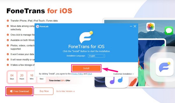 Tutustu FoneTransin iOS-sivustoon