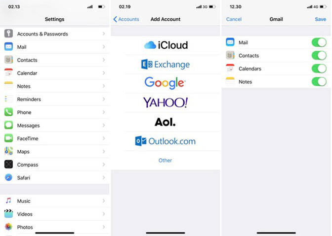 Transférer des contacts entre iPad et iPhone gmail