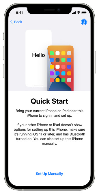 Transfiera todos los datos de iPhone a iPhone sin iCloud con QuickStart