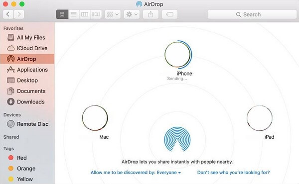 transférer un fichier avec airdrop