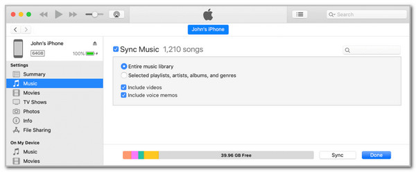 Click Sync Button