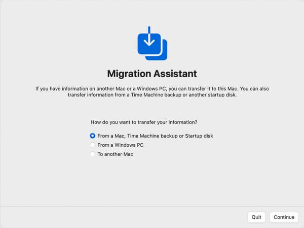 migration assistant launch app
