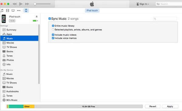transfer itunes library with ipod touch