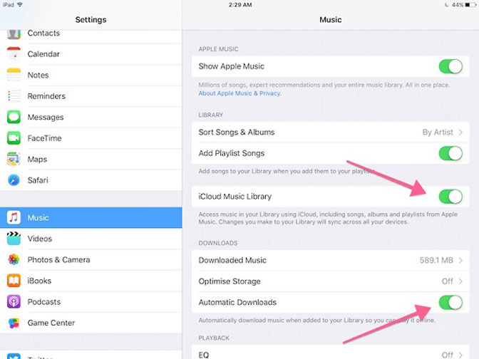 Přenos hudby mezi počítačem a knihovnou iPad