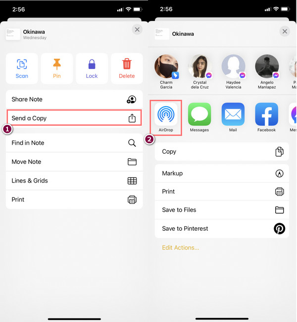 Hvordan overføre notater fra iPhone til iPhone gjennom AirDrop