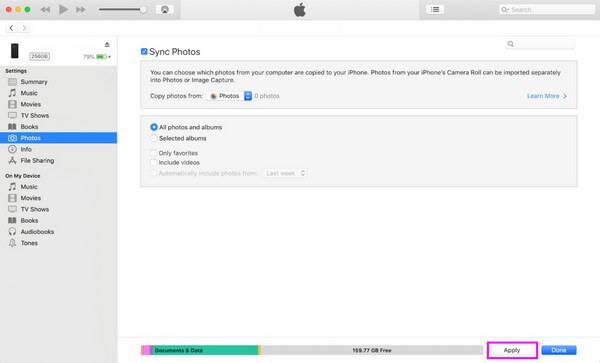 iTunes ile iPhone'dan Fotoğrafları Aktarın