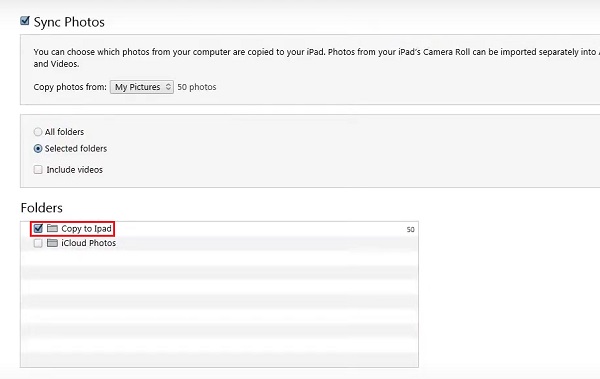 Transfer Photos from PC to iPad with iTunes