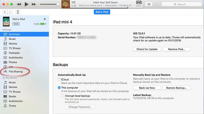 Transfer Videos between iPad Pro/Air/Mini itunes