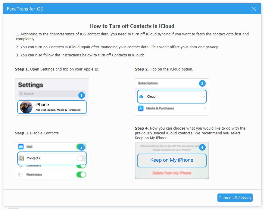 exportar contactos de Outlook a iPhone a través de icloud