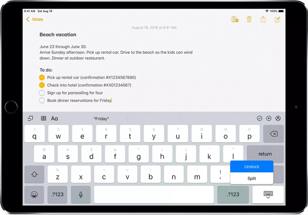 ipad klavyeyi geri almak