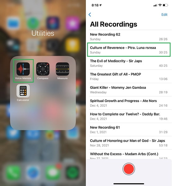 App Memo vocali