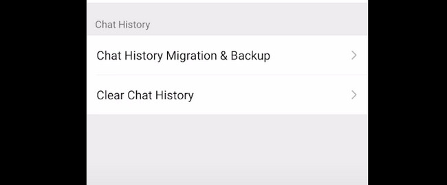 Tippen Sie auf die Schaltfläche „Chat-History-Migration und -Sicherung“.