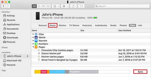 Übertragen Sie mit Finder Musik vom iPod auf den Mac