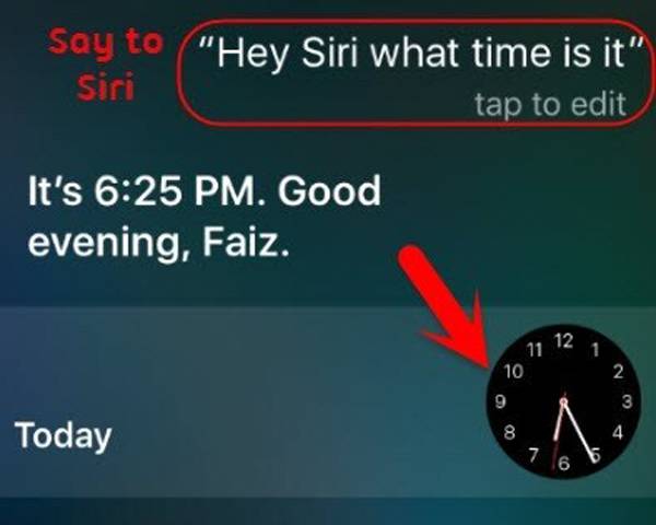 aktivujte siri a zadejte hodiny