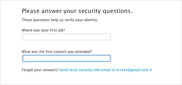 answer security questions