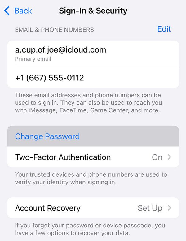 change password