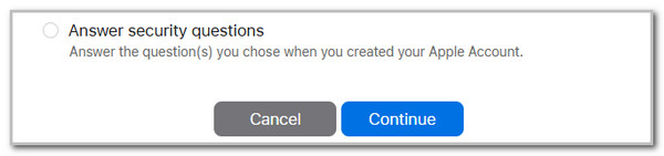 click answer security questions