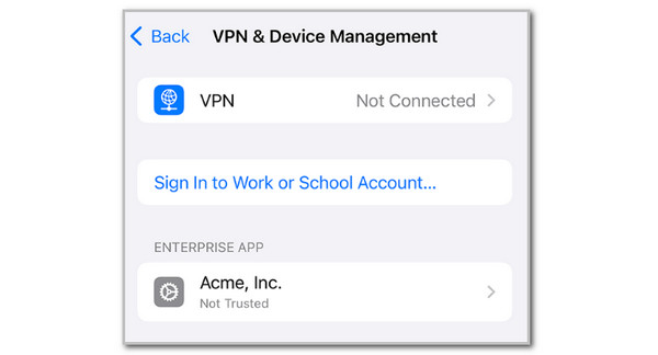 Tap VPN Button