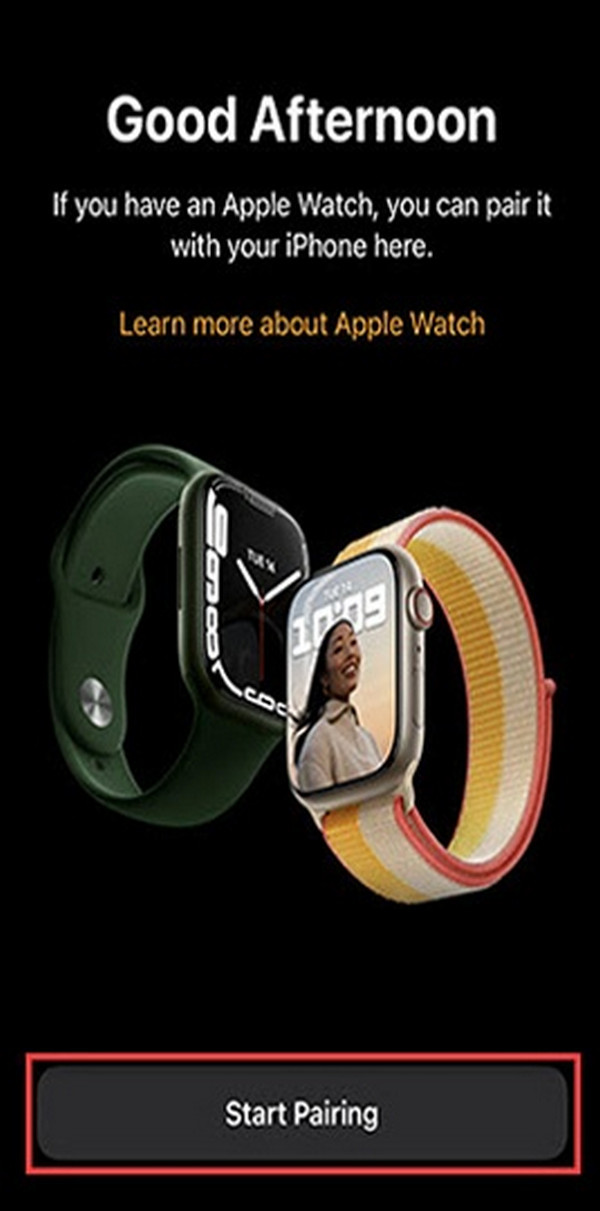 start pairing apple watch