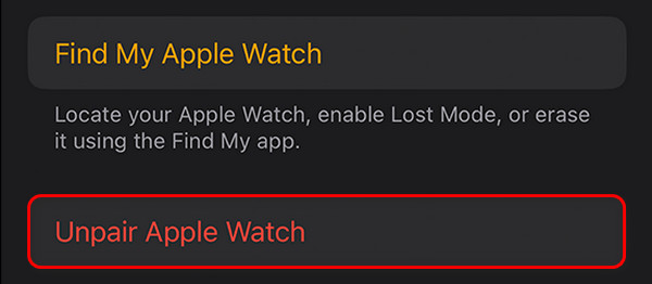 Applewatch entkoppeln