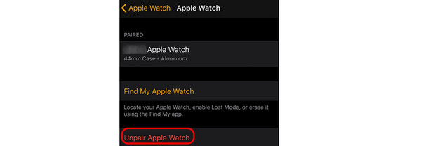 unpair apple watch