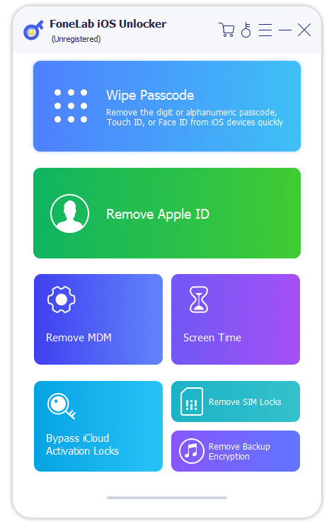 ios unlocker main interface
