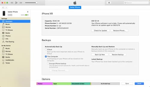 készítsen biztonsági másolatot az iPhone-ról az iTunes-on