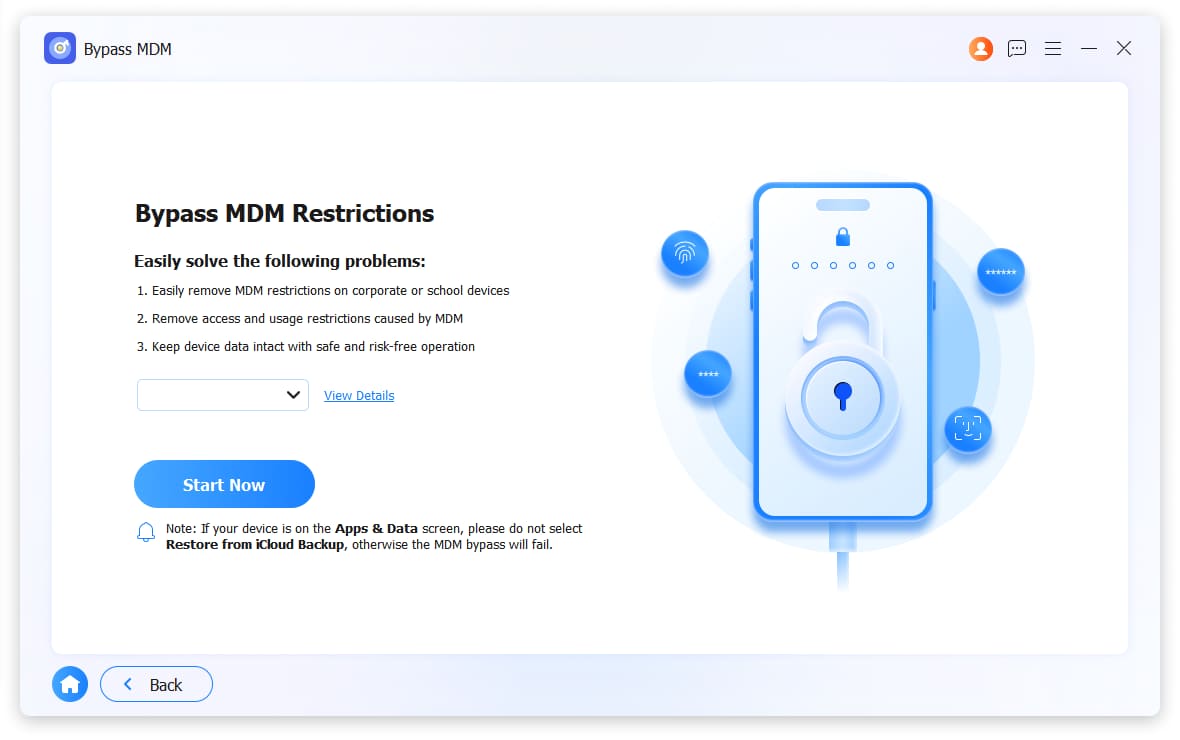 click start now button