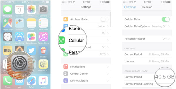 cellular data on iphone