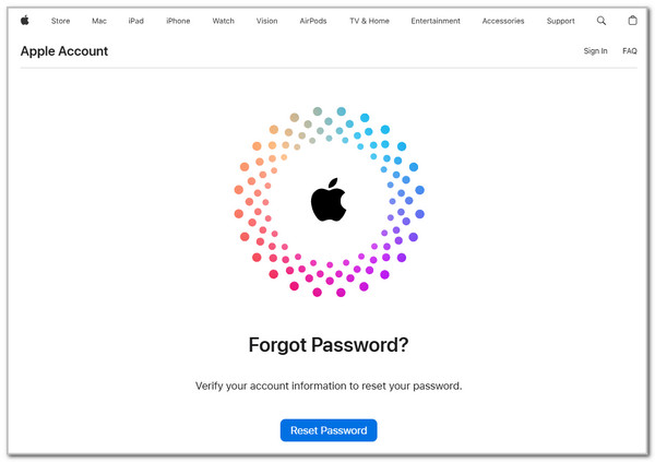 Choose Reset Password Button