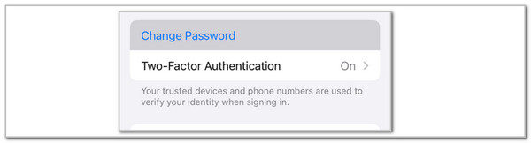 Tap Change Password Button