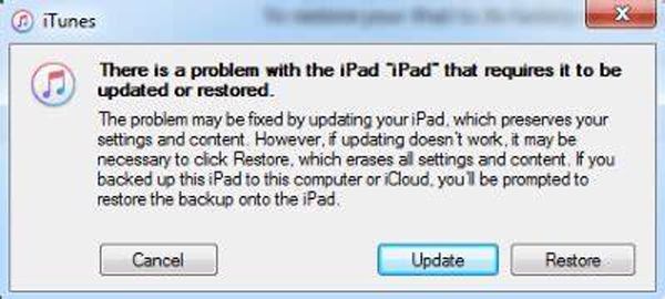 confirm to restore ipad