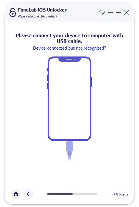 iPhoneワイプパスコードを接続します