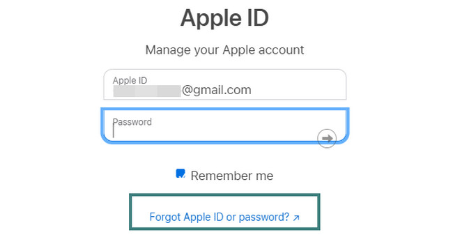 velg Glemt Apple ID eller Passord-knappen