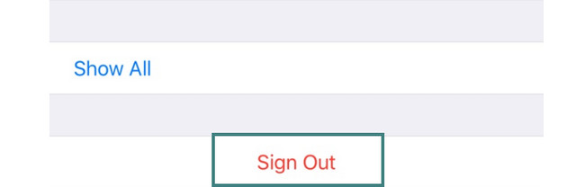 Tap the Sign-Out button