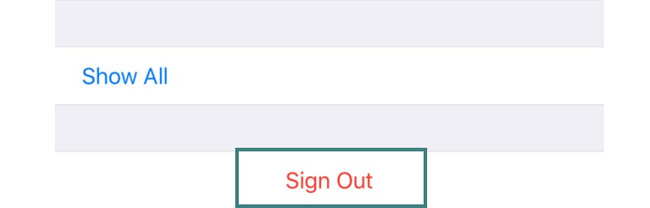 Tap the Sign-Out button