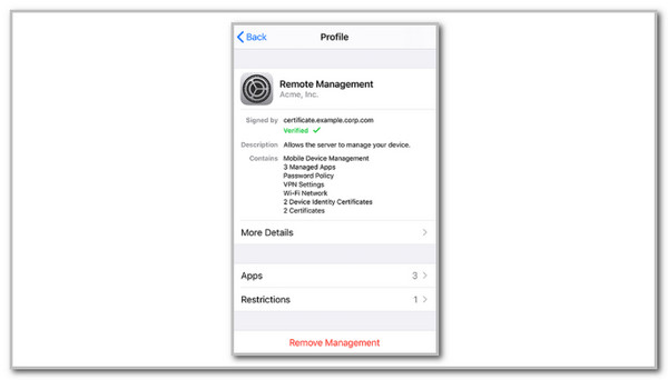 tap remove management