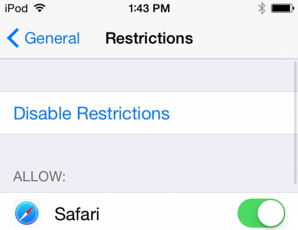 disable restrictions