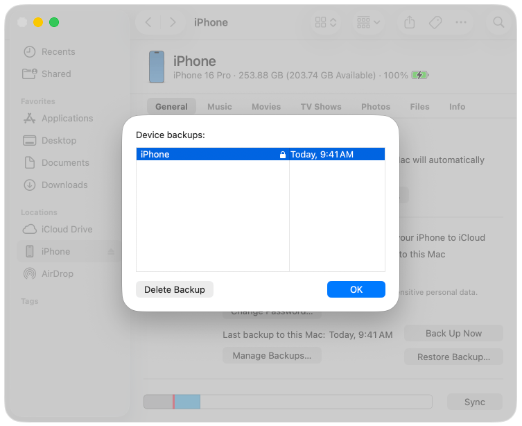check if backp encryptede