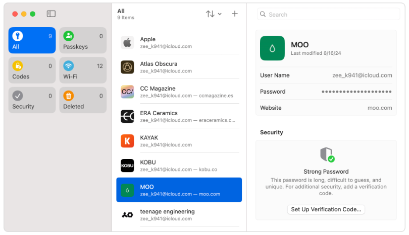 check saved password on mac