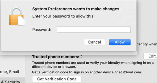 enter mac passcode
