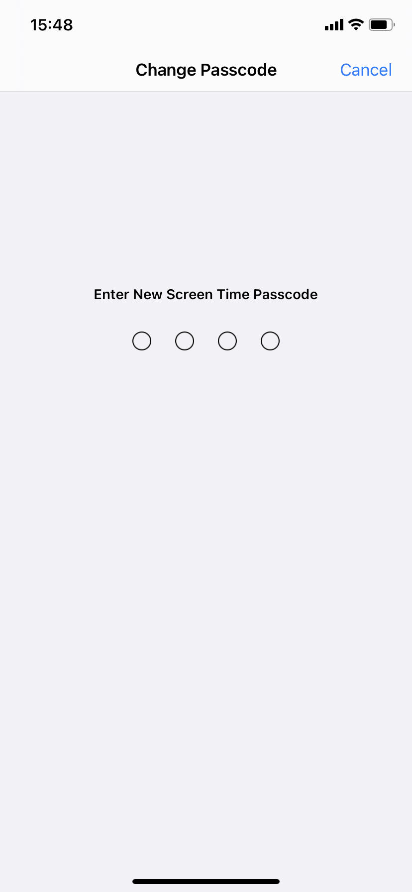 enter new screen passcode