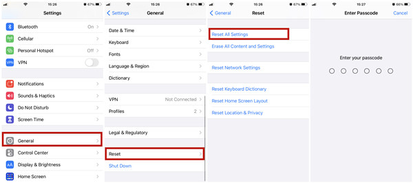 borrar todas las configuraciones en el iphone