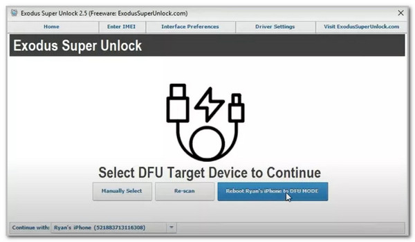 click reboot iphone to dfu mode