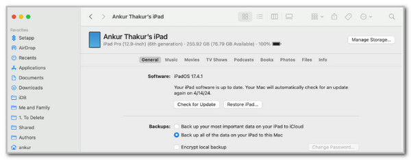 click restore ipad