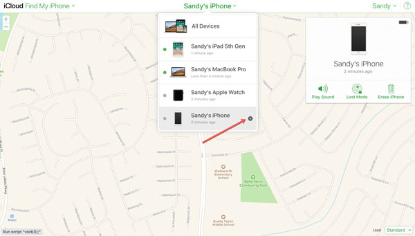 find my iphone on icloud