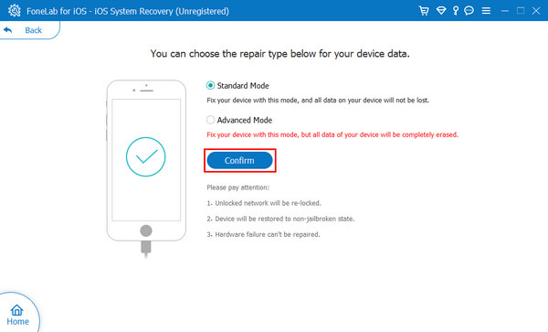 click the Confirm button