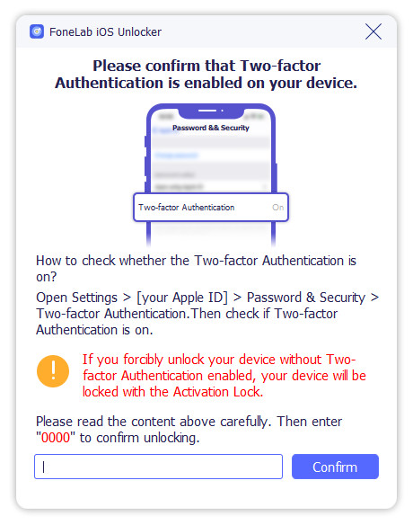 Confirm the Two-Factor Authentication