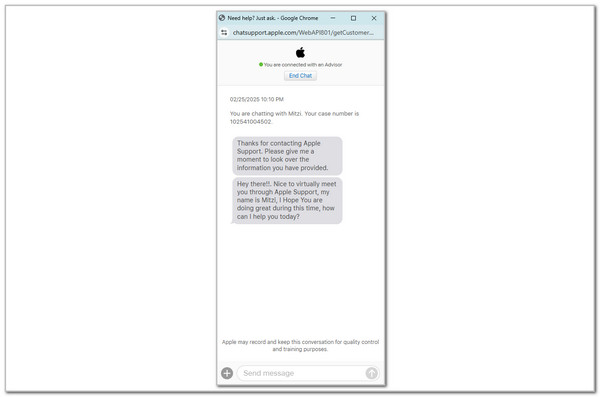 chat with apple support team