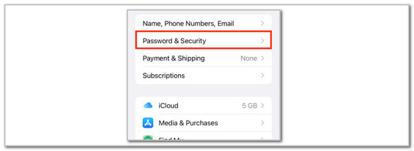select password and security